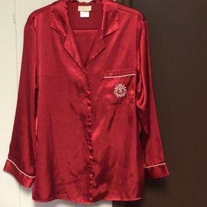 Satiny Red Pajama Set